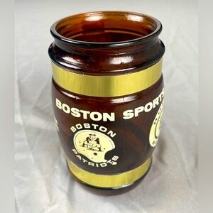 Vintage Siesta Ware Boston Sports Brown Glass Mug Red Sox Patriots Celtics Bruin